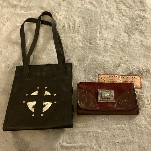 American West Handbags - NWT handmade leather western wallet and bag